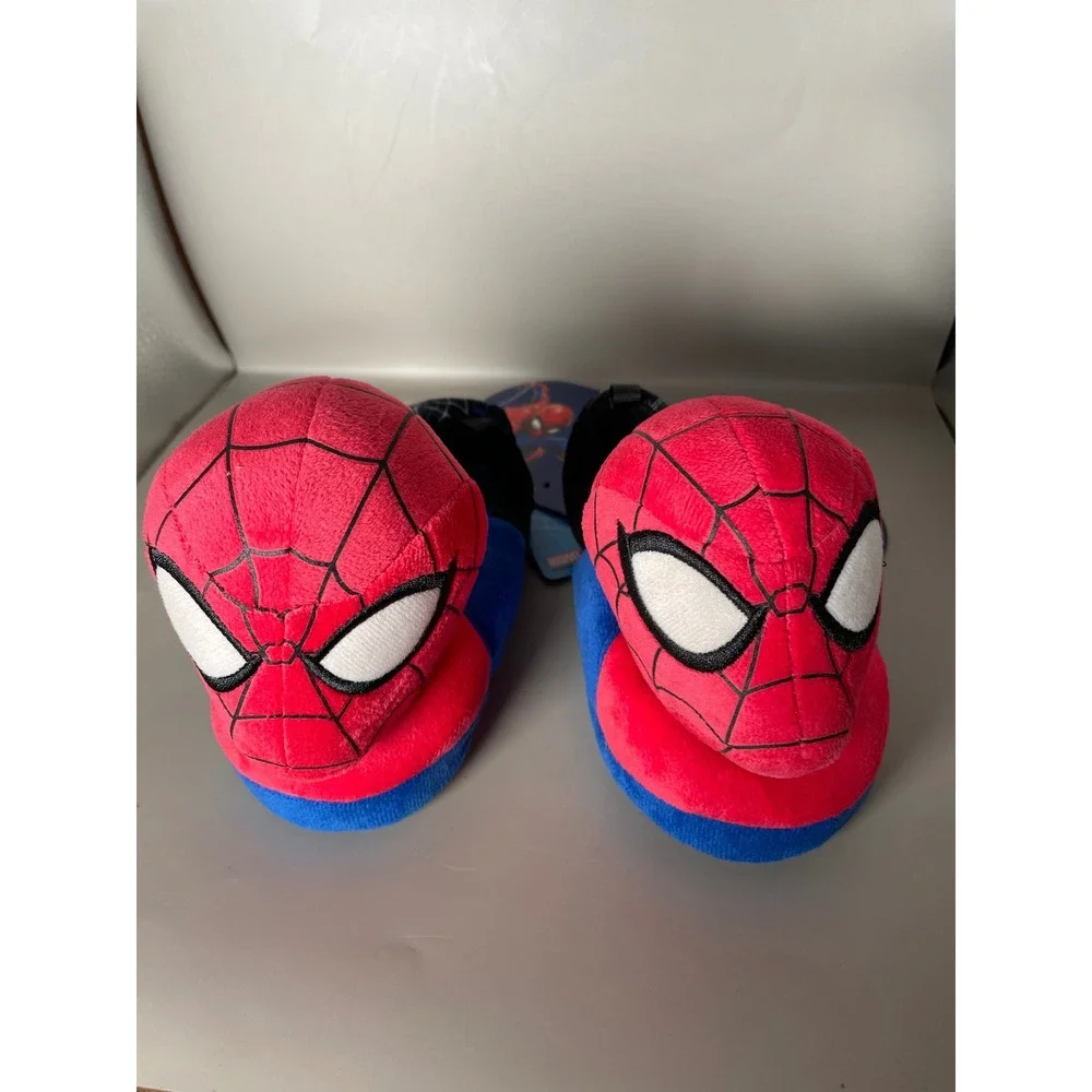 Marvel Spider-Man Toddler Plush 3D Character Slippers Red Blue Size 9-10 NEW